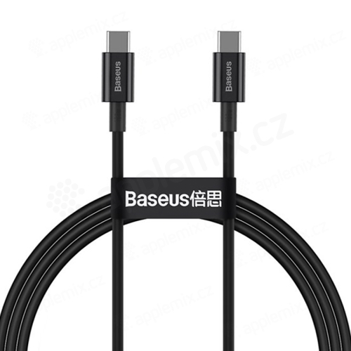Synchronizačný a nabíjací kábel USB-C / USB-C BASEUS - 100 W - 1 m - čierny