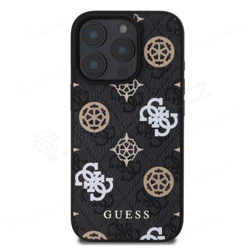 Puzdro GUESS 4G Peony pre Apple iPhone 16 Pro - Podpora MagSafe - Umelá koža - Hnedé