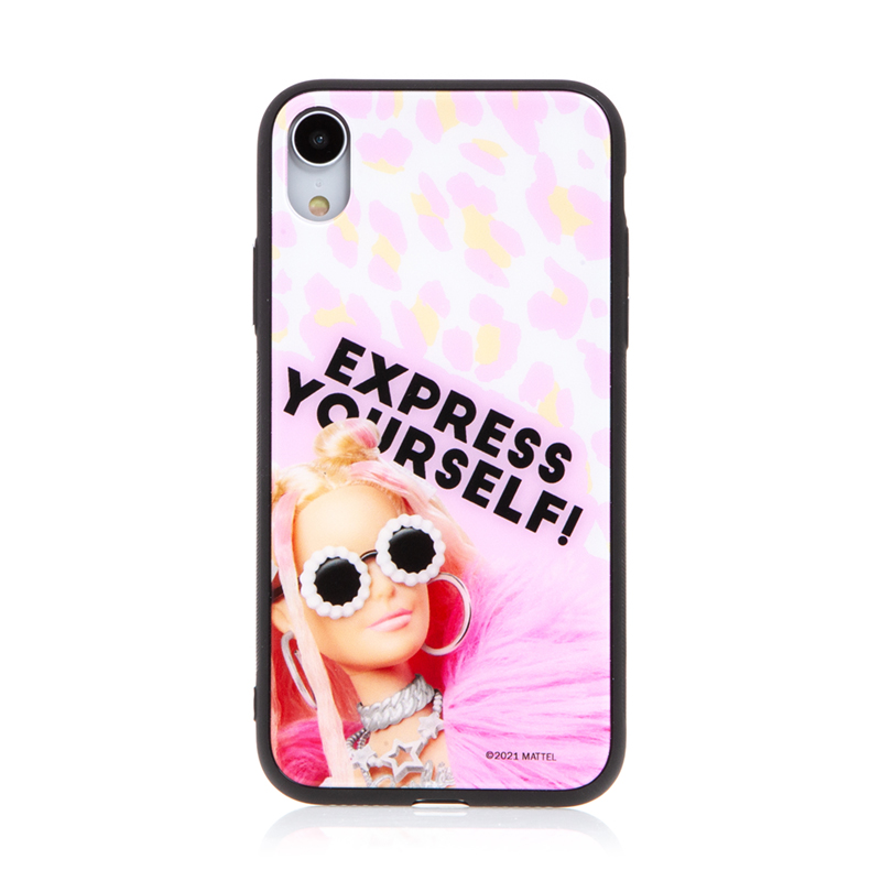 Kryt BARBIE pro Apple iPhone Xr - Express Yourself - skleněný - růžový; MTPCBARBIE20537