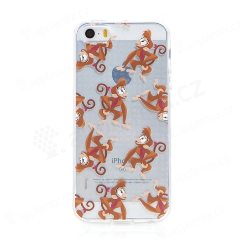DISNEY kryt pre Apple iPhone 5 / 5S / SE - Aladdin - Aladdin's Monkey Abu - gumový - priehľadný