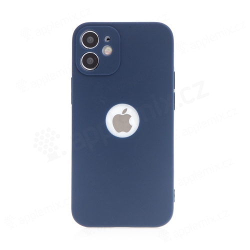 Kryt FORCELL Soft pre Apple iPhone 12 mini - gumový - s výrezom pre logo - tmavomodrý