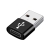 Redukce / adaptér  USB-C samice / USB-A samec - oválná - černá