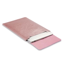 Pouzdro / obal SOYAN pro Apple Macbook Air 13&quot; / Pro 13&quot; - s kapsou - umělá kůže - růžové Rose Gold