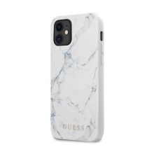 Kryt GUESS Marble pro Apple iPhone 12 mini - plastový / gumový - mramorový - bílý