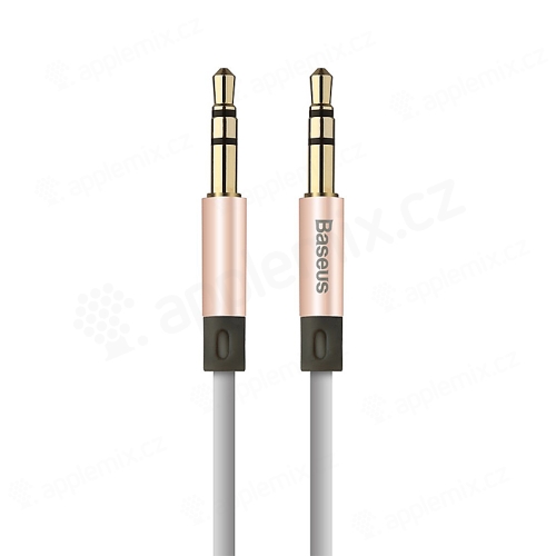 Propojovací audio jack kabel 3,5mm pro Apple iPhone / iPad / iPod a další zařízení - Rose Gold - 1,2m
