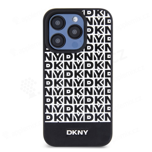 Kryt DKNY Repeat pro Apple iPhone 12 / 12 Pro - umělá kůže - černý / bílý