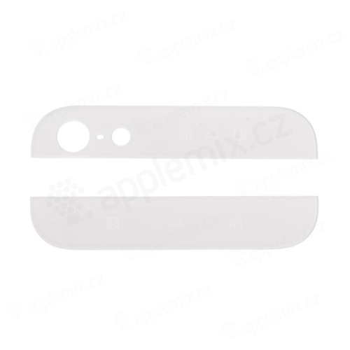 Horní a dolní sklo zadního krytu pro Apple iPhone 5 - bílé - kvalita A