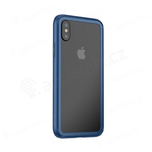 Rámeček / bumper BASEUS pro Apple iPhone X - gumový - modrý