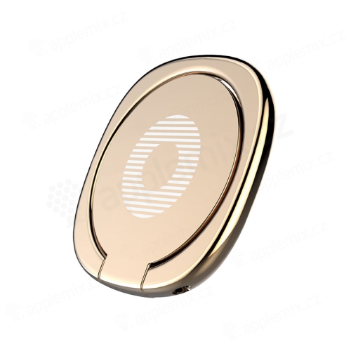 Stojánek / prsten / kovová ploška pro magnetický držák BASEUS Privity pro Apple iPhone - zlatý