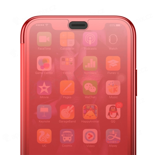 Pouzdro BASEUS pro Apple iPhone Xs Max - průsvitné - plastové / gumové - červené