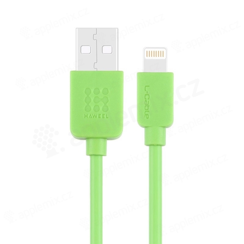 Synchronizačný a nabíjací kábel HAWEEL - Lightning pre zariadenia Apple - zelený - 1 m