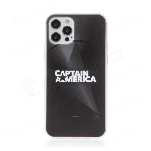 Kryt MARVEL pre Apple iPhone 12 Pro Max - Captain America - gumový - čierny