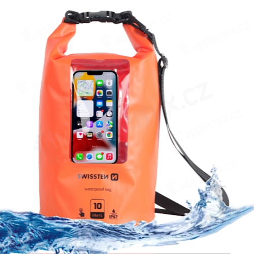 Vodotěsné pouzdro SWISSTEN Waterproof pro Apple iPhone a další zařízení - 10l - oranžové