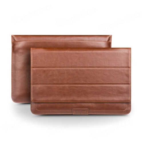 Brašna QIALINO pro Apple MacBook Air / Pro 13 kožená luxusní - hnědá