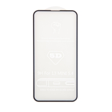 Tvrzené sklo (Tempered Glass) &quot;5D&quot; pro Apple iPhone 13 mini - 2,5D - černý rámeček - čiré - 0,3mm
