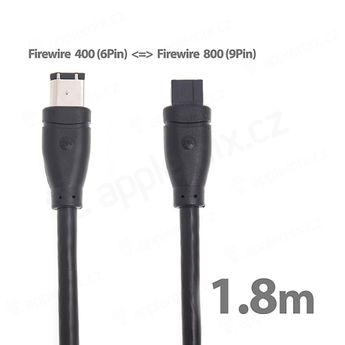 Prepojovací kábel / redukcia FireWire 800 / 400 (9pin / 6pin) - 1,8 m