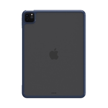 Kryt pro Apple iPad 12,9&quot; (2018 / 2020 / 2021) - plastový / gumový - průhledný / tmavě modrý