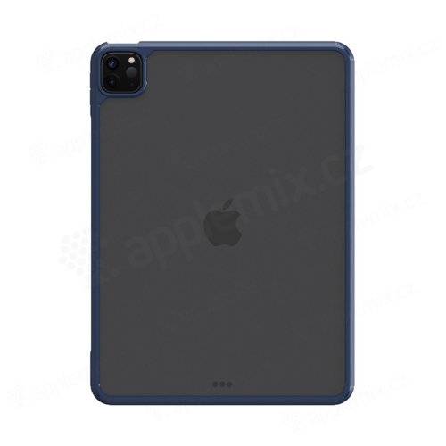 Kryt pre Apple iPad 12,9" (2018 / 2020 / 2021) - plast / guma - priehľadný / tmavomodrý