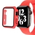 Řemínek + kryt + sklo pro Apple Watch 7 / 8 / 9 45mm - silikonový / plastový - červený