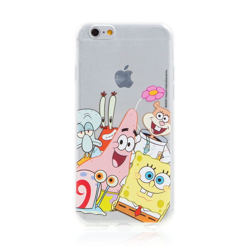 Kryt Sponge Bob pro Apple iPhone 6 / 6S - gumový - Sponge Bob s kamarády; NPCSBOB5430