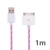 Synchronizační a nabíjecí kabel s 30pin konektorem pro Apple iPhone / iPad / iPod - tkanička - světle růžový - 1m