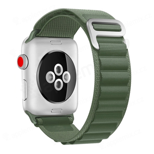 Remienok pre Apple Watch 41 mm / 40 mm / 38 mm - nylon / kovová spona - zelený