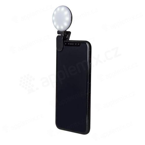 LED selfie světlo / blesk CELLY pro Apple iPhone - černé