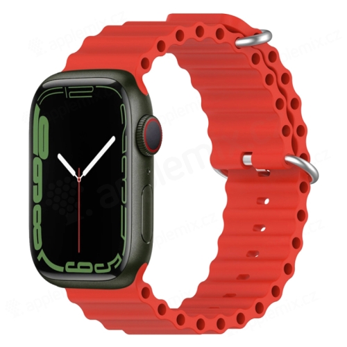 Remienok pre Apple Watch 41 mm / 40 mm / 38 mm - oceán - silikónový - červený