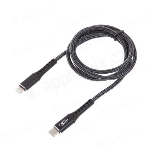 Synchronizačný a nabíjací kábel XO - Lightning pre zariadenia Apple - USB-C - Šnúrka na zavesenie - 1 m - čierny