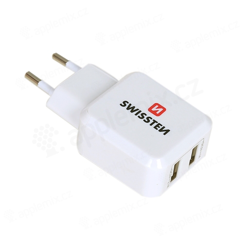 Nabíječka / adaptér SWISSTEN - 2x USB (2,4A) - bílá