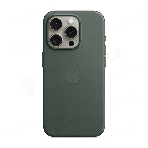 Originální kryt pro Apple iPhone 15 Pro - MagSafe - FineWoven tkanina - listově zelený