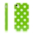 Ochranný gumový kryt pro Apple iPhone 4/4S - zelený s bílými puntíky