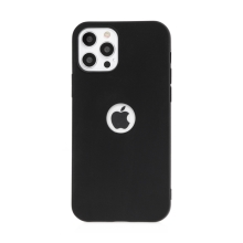 Kryt FORCELL Soft pro Apple iPhone 12 / 12 Pro - gumový - s výřezem pro logo - černý