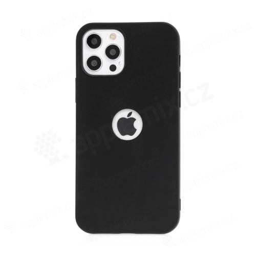 Kryt FORCELL Soft pre Apple iPhone 12 / 12 Pro - gumový - s výrezom pre logo - čierny