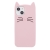 Kryt pro Apple iPhone 14 - 3D kočička - silikonový - růžový