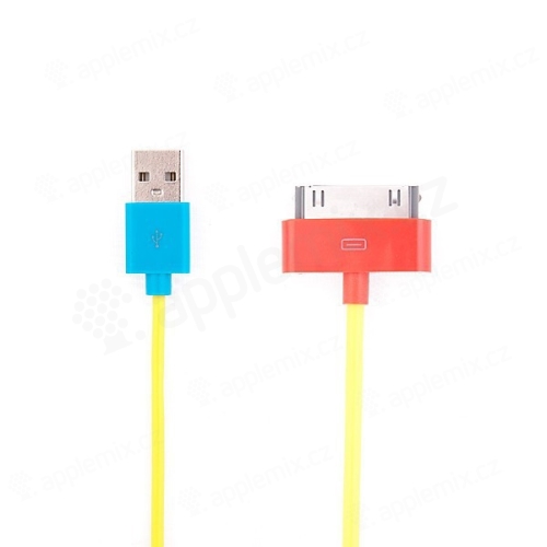 Synchronizační a dobíjecí USB kabel pro Apple iPhone / iPad / iPod – 1m žlutý