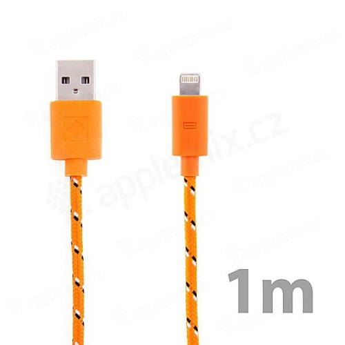 Synchronizačný a nabíjací kábel Lightning pre Apple iPhone / iPad / iPod - Šnúrka na zavesenie - oranžový - 1 m