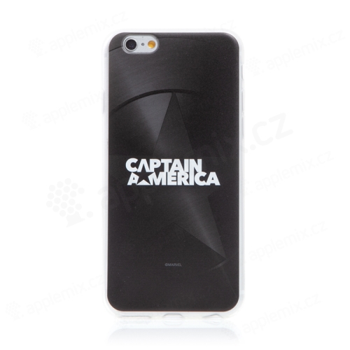 Kryt MARVEL pre Apple iPhone 6 / 6S - Captain America - gumový - čierny