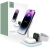 Bezdrôtová Qi nabíjačka / stojan TECH PROTECT 3v1 pre Apple iPhone / Watch / AirPods - podpora MagSafe - biela