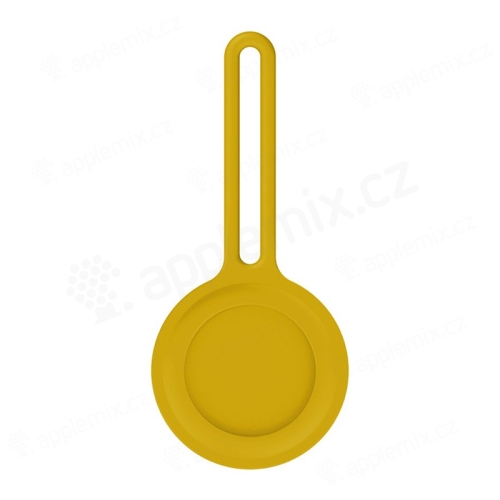 Kryt / obal pro Apple AirTag - barevné poutko - silikonový - žlutý