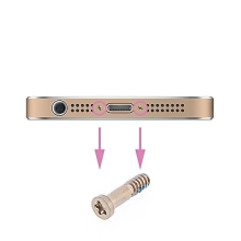 Šroubek na spodní část Apple iPhone 5 / 5S / SE / 6 / 6S / 6 Plus / 6S Plus - zlatý