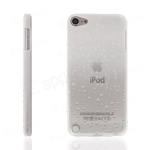 Plastový kryt pre Apple iPod touch 5. / 6. / 7. generácie - 3D dažďové kvapky - biely