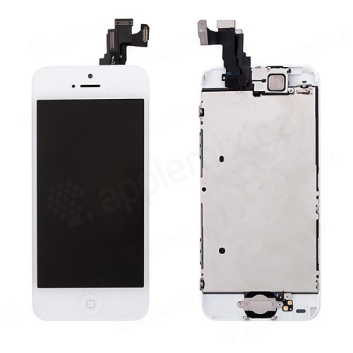 Kompletně osazená přední čast (LCD panel, touch screen digitizér atd.) pro Apple iPhone 5C - bílý - kvalita A