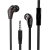 Sluchátka LANGSTON s mikrofonem a klipem pro Apple iPhone / iPad / iPod a další zařízení - černá