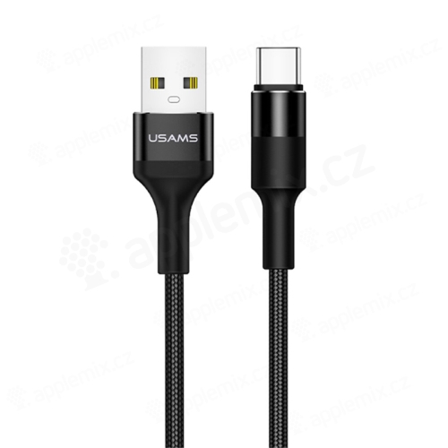 Synchronizační a nabíjecí kabel USAMS - USB-C - USB 3.0 - tkanička - 1,2m - černý