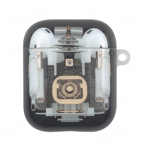 Puzdro / obal na Apple AirPods - elektronické komponenty - plast - čierny