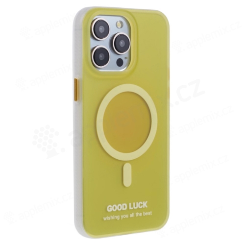 Kryt pro Apple iPhone 14 Pro - podpora MagSafe - GOOD LUCK - průsvitný - žlutý