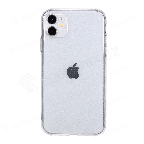 Kryt pro Apple iPhone 11 - stříbrné třpytky - gumový - průhledný