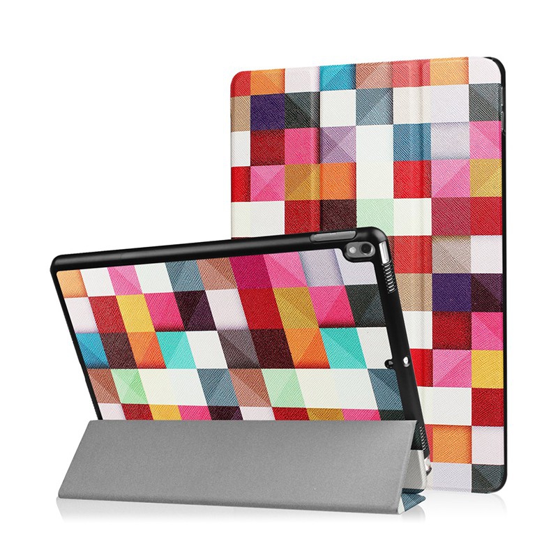 Pouzdro / kryt pro Apple iPad Pro 10,5 - funkce chytrého uspání + stojánek - barevné čtverce