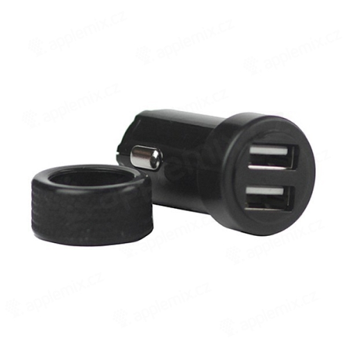 Mini autonabíječka s 2 USB porty pro Apple iPhone / iPad / iPod - 3000 mA - černá